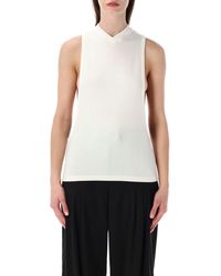 Versace - Stretch Cotton Jersey Top With Logo Embroidery - Lyst