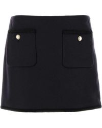 Miu Miu - Midnight Wool Mini Skirt - Lyst