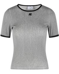 Courreges - Grijs Katoenen T-shirt - Lyst