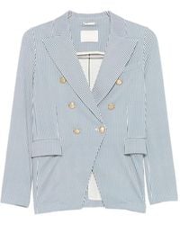 Circolo 1901 - Striped Double Breasted Jacket - Lyst