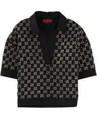 Gucci - Black Viscose Top - Lyst