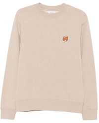 Maison Kitsuné - Fox Head Cotton Crewneck Sweatshirt - Lyst