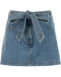 The Attico - Denim Mini Skirt - Lyst