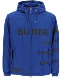 Burberry Lichtgewicht Jack Met Paardenveerprint - Blauw