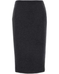 Gucci - Charcoal Wool Blend Skirt - Lyst
