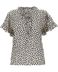 Chloé - Printed Shirt Collar Top - Lyst