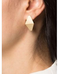 Aliita - 9Kt Deco Rombo Gelbgoldohrringe - Lyst