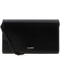 Jil Sander - Black Leather Tangle Wallet - Lyst