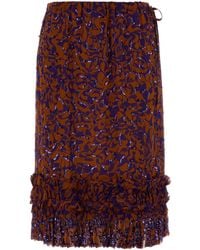 Dries Van Noten - Printed Viscose Scotts Skirt - Lyst