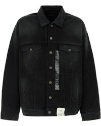 Balenciaga - Denim Jacket With Size Stickers - Lyst