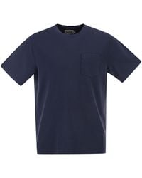 MC2 Saint Barth - Stretch Cotton Piqué T-Shirt With Patch Pocket - Lyst