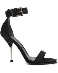 McQueen - Sandalen mit Seiden-Satin-Absatz - Lyst