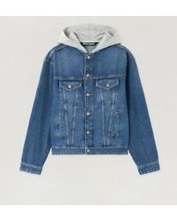 Palm Angels - Mw Denim Jack Met Gebogen Logo - Lyst