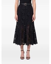 Self-Portrait - Lace Midi Skirt - Lyst