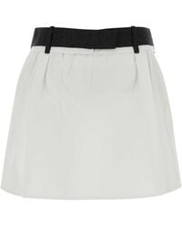 Prada - White Poplin Mini Skirt - Lyst