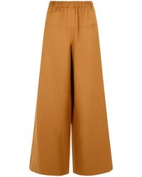 Max Mara - 'onore' Brown Linen Blend Broek - Lyst