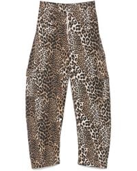 Ganni - Animal Print Pants - Lyst