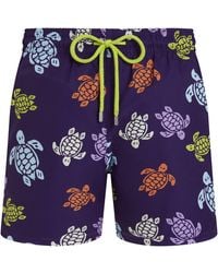 Vilebrequin - Swim Shorts With Multicolour Turtle Print - Lyst