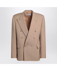Valentino - Double Breasted Jacket Camel Light - Lyst