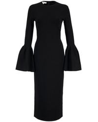 Stella McCartney - Bell Sleeve Midi Dress - Lyst