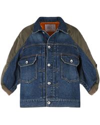 Sacai - Blauw Katoenen Spijkerjack - Lyst