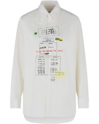 MM6 by Maison Margiela - Wit Katoenen Overhemd - Lyst