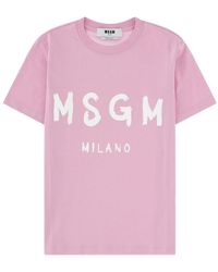 MSGM - T-Shirt With Logo - Lyst