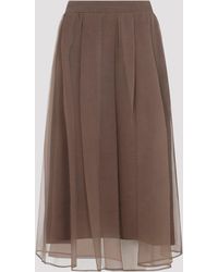 Brunello Cucinelli - Midi Voile Skirt - Lyst
