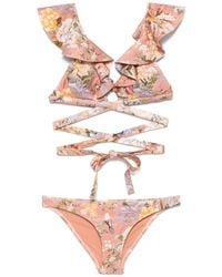 Zimmermann - Tallow Printed Bikini Set - Lyst