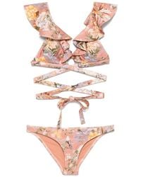 Zimmermann - Tallow Printed Bikini Set - Lyst