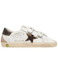 Golden Goose - Sneakers Old School Leather Upper Tongue And Strap Horsy Star Suede Spur Glitter Heel/Leopard - Lyst