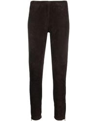 P.A.R.O.S.H. - Slim-Fit Suede Trousears - Lyst