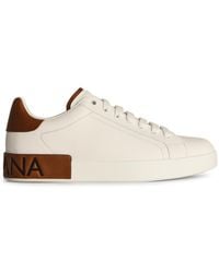 Dolce & Gabbana - 'portofino' White Lear Sneakers - Lyst