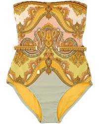 Zimmermann - 'Maxine Chain Trim Bandeau' One-Piece Swimsuit - Lyst
