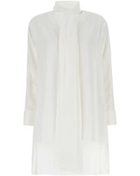 Loewe - Ivory Crepe Oversize Blouse - Lyst
