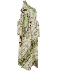 Tory Burch - Printed Stretch Cotton One-shoulder Dress - Lyst