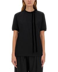 Nina Ricci - T-shirt With Ribbon And Bow - Lyst