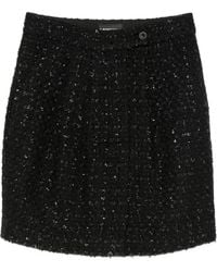 Emporio Armani - Tweed Sequin Mini Skirt - Lyst
