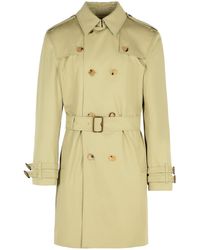 Burberry - Green Cotton Trench Coat - Lyst