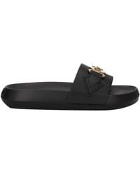 Versace - Logo Slide Sandals - Lyst