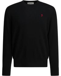 Ami Paris - Crewneck Sweater With Contrasted "Ami De Coeur - Lyst