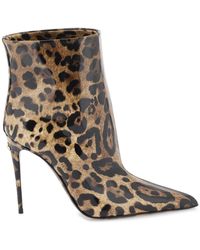 Dolce & Gabbana - Bottines Lollo en cuir verni a motif leopard - Lyst