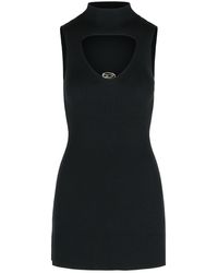 DIESEL - 'Oloni' kurzes schwarzes Wollkleid - Lyst