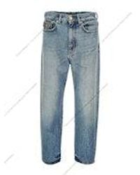 Versace - Katoenen Jeans Met Logodetail - Lyst