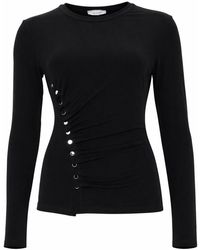 Rabanne - Ruched Long-Sleeve Midi Dress - Lyst