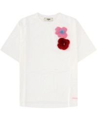 Fendi - T-Shirt Con Spille "Sunny Side Flowers" - Lyst