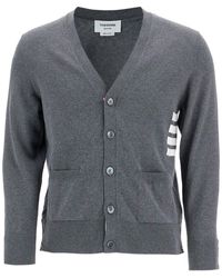 Thom Browne - 4 Bar Cotton Cardigan für - Lyst