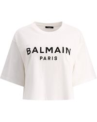 Balmain - Cropped T -Shirt - Lyst