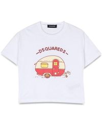DSquared² - Crop Print T Shirt - Lyst