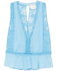 forte_forte - Top Voile Co/Se E Pizzo - Lyst